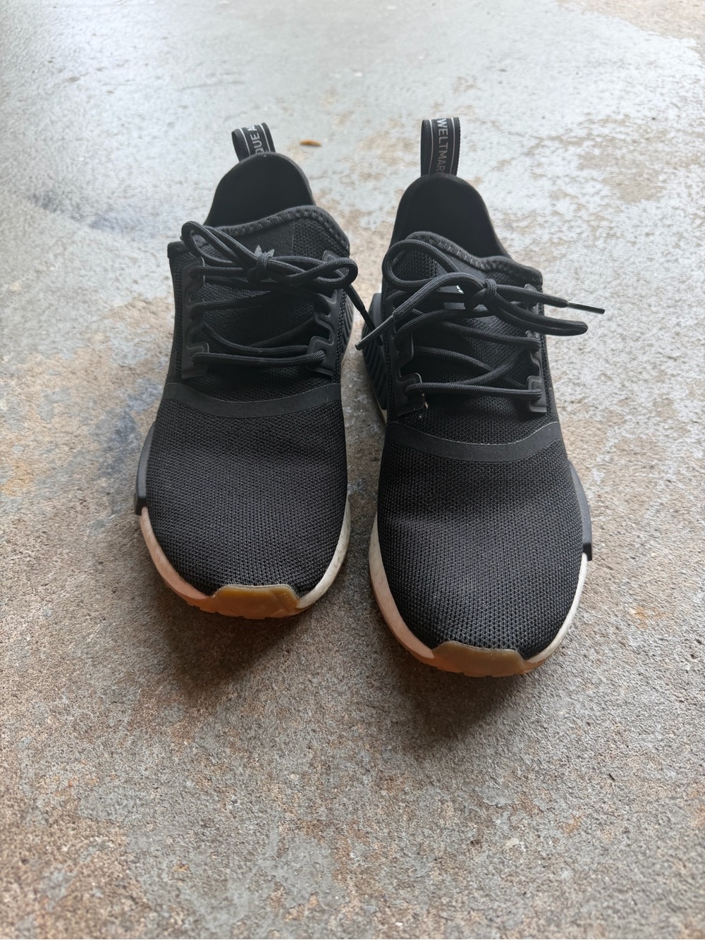Black Knit Adidas Athletic Sneakers - Casual Comfort